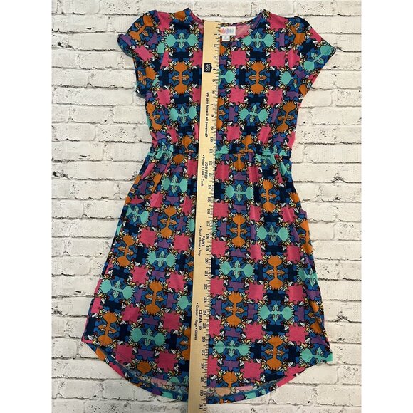 LulaRoe Disney Mae Kids Dress Donald Duck With Pockets Size 12 - Picture 4 of 4